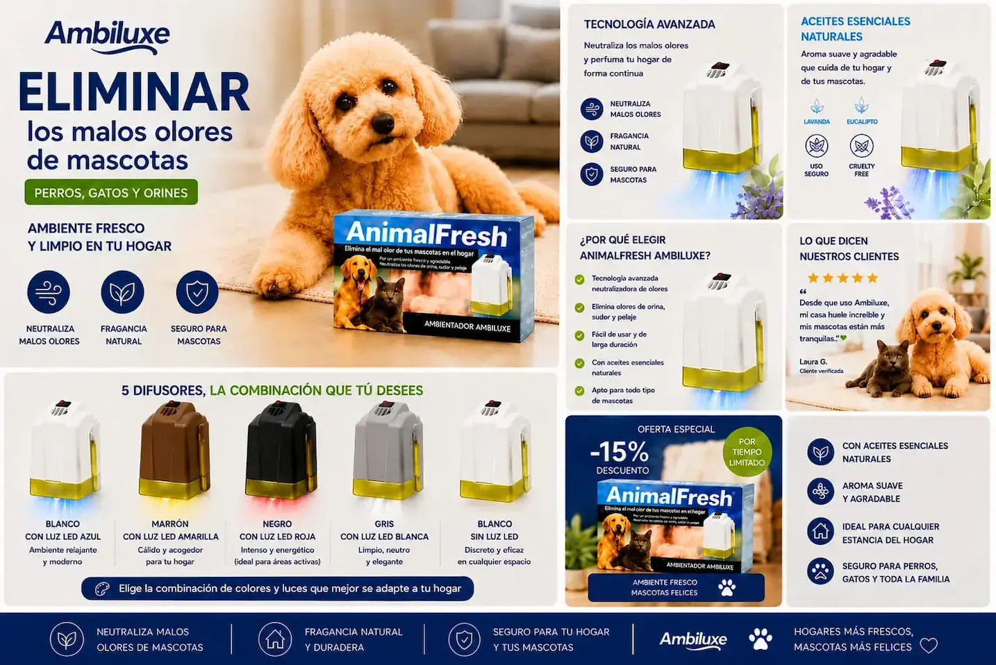 Eliminar olores de mascotas de perro y gato en casa de forma eficaz con el difusor eléctrico de aceites esenciales naturales